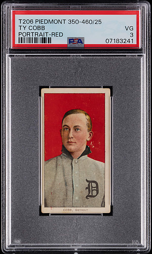 1909-1911 T206 White Border Ty Cobb Red Portrait PSA VG 3