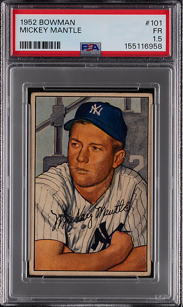 1952 Bowman #101 Mickey Mantle PSA FAIR 1.5