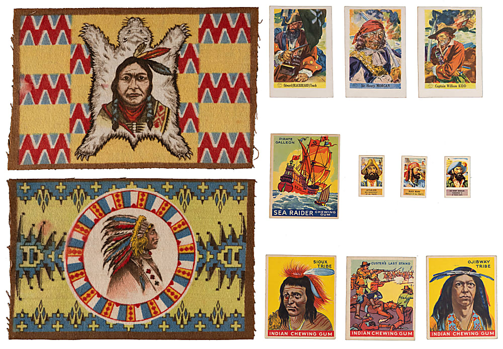 1910s-1940s Native American & Pirates Non-Sports Collection (137) with Indian Gum, X-Ray Round Ups & Felts