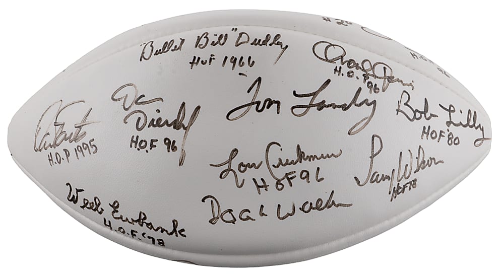 NFL Hall of Famer Football Signed by (20) with Landry, Nitschke & Upshaw - Full JSA LOA
