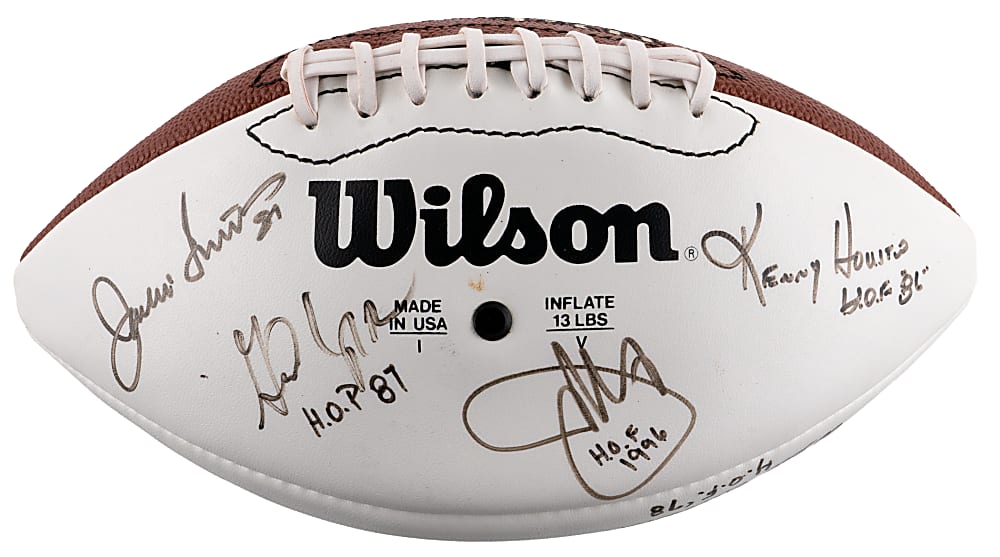 NFL Hall of Famer Football Signed by (20) with Landry, Nitschke & Upshaw - Full JSA LOA