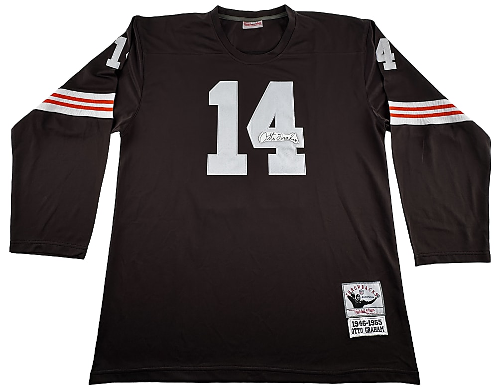 NFL Signed Cuts-on-Jersey Mitchell & Ness Quintet with Graham, Nitschke & Van Buren