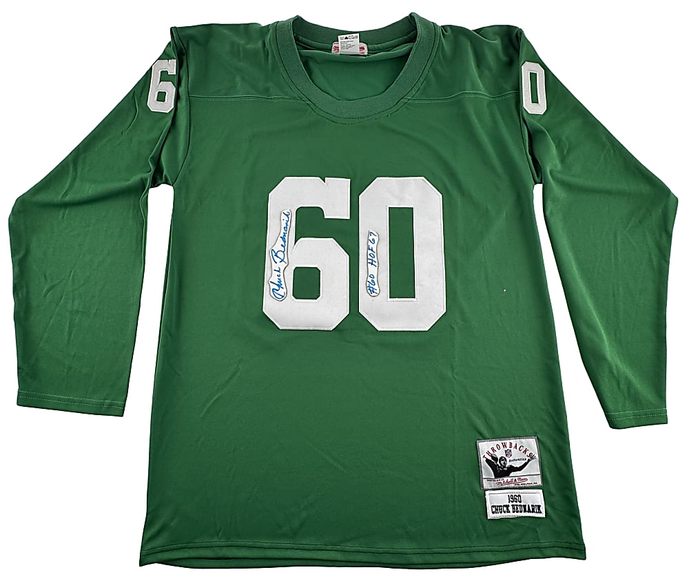 NFL Signed Cuts-on-Jersey Mitchell & Ness Quintet with Graham, Nitschke & Van Buren