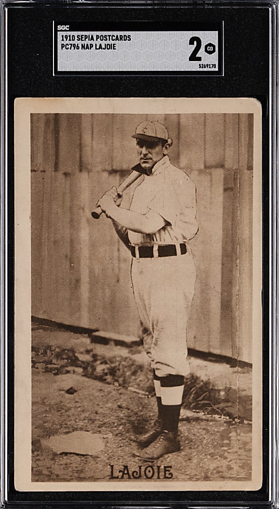 1910 PC796 Sepia Postcards Nap Lajoie SGC GOOD 2