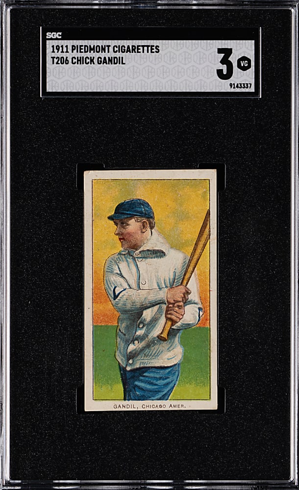 1909-1911 T206 White Border Chick Gandil SGC VG 3