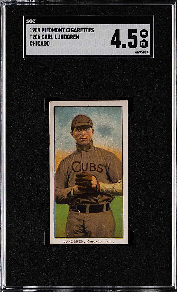 1909-1911 T206 White Border Carl Lundgren Chicago SGC VG/EX+ 4.5