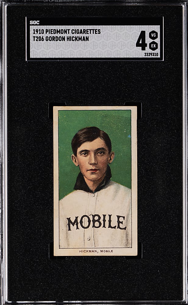 1909-1911 T206 White Border Gordon Hickman Southern Leaguer SGC VG/EX 4