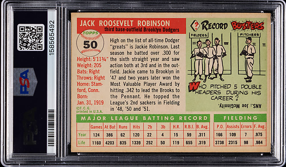 1955 Topps #50 Jackie Robinson Full Diamond PSA VG-EX 4