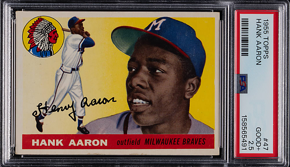 1955 Topps #47 Hank Aaron PSA GOOD+ 2.5