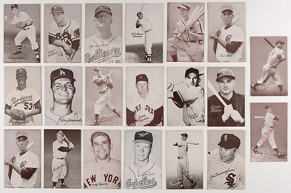 1947-1966 Exhibits Near Complete Master Set (293) with (75+) Hall of Famers Including (2) Mantle, (2) Mays & J. Robinson Plus (3) PSA Graded