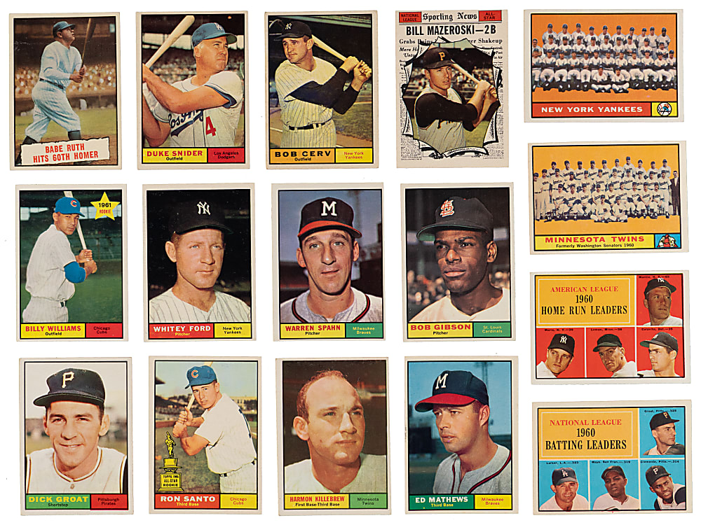 1961 Topps Near Complete Set (546/587) with 124 PSA Graded with 72 of PSA NM-MT 8 or Better - Sharp!