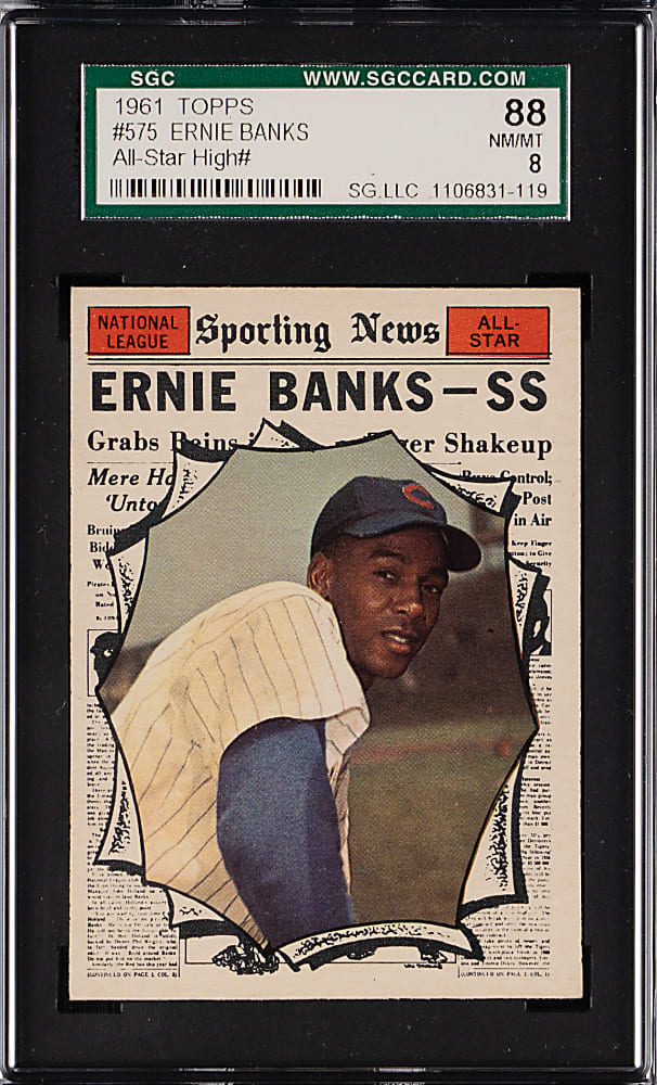 1961 Topps #575 Ernie Banks All-Star High Number SGC NM/MT 8
