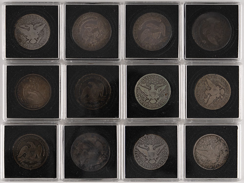1812-1915 Capped Bust/Liberty Seated/Barber Silver Half Dollar Collection (12)