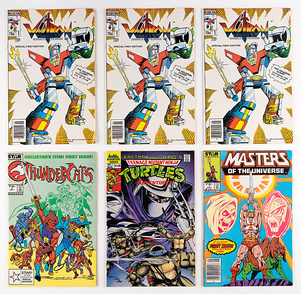 1990s Comic Book Treasure Chest Bundle (42) with (4) Voltron #1 & Masters of the Universe #1