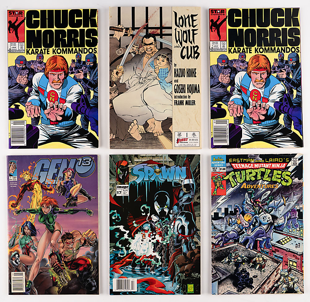 1990s Comic Book Treasure Chest Bundle (42) with (4) Voltron #1 & Masters of the Universe #1