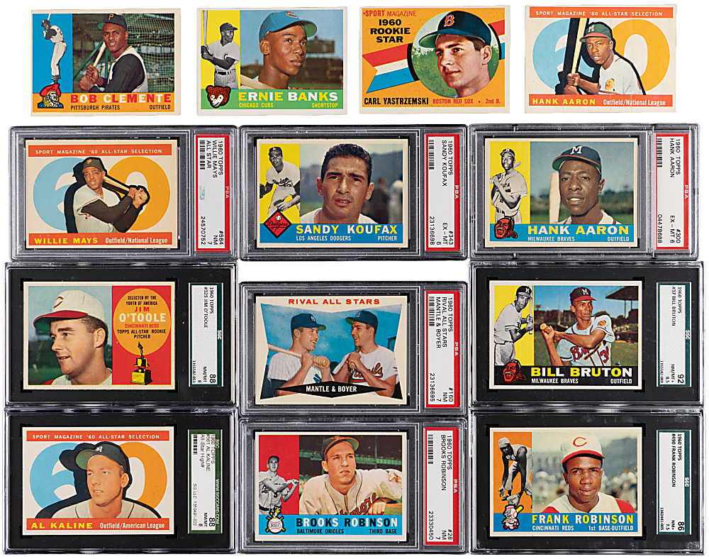1960 Topps Near Complete Set (568/572) with (19) EX-MT 6 to NM-MT+ 8.5 Graded with Hall of Famers