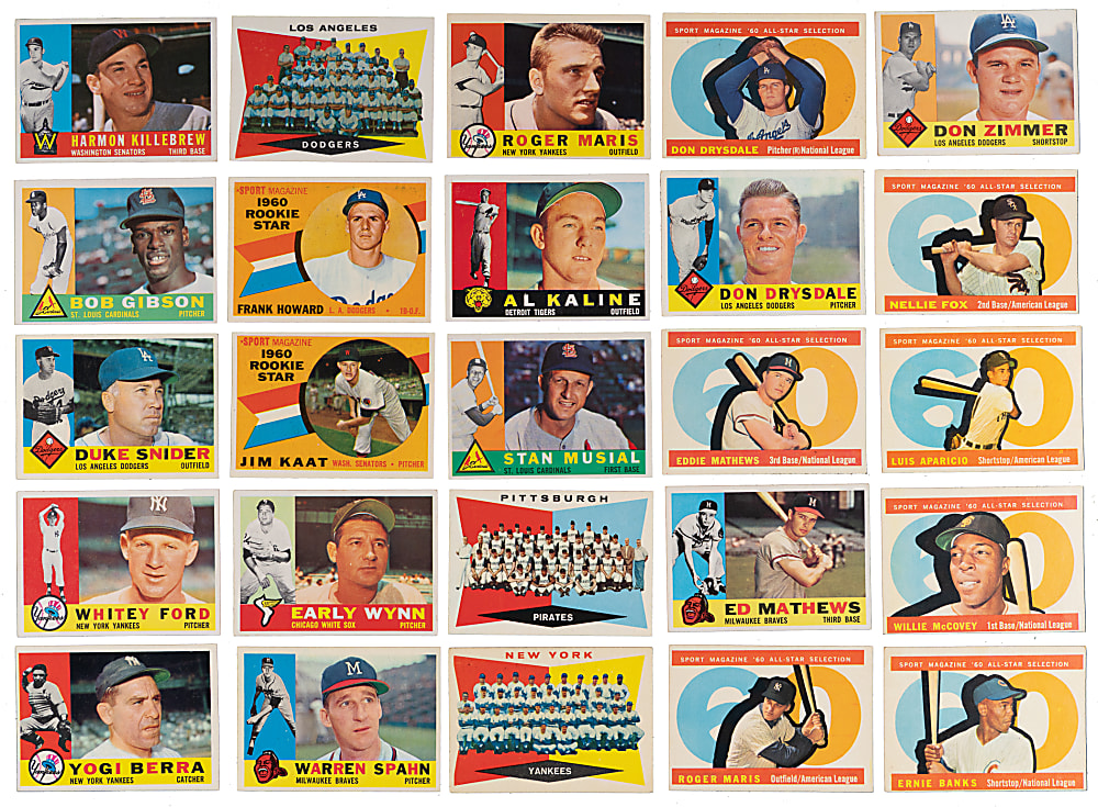 1960 Topps Near Complete Set (568/572) with (19) EX-MT 6 to NM-MT+ 8.5 Graded with Hall of Famers