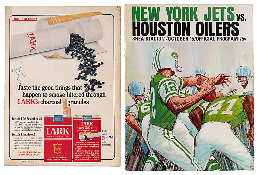 1964 & 1967 New York Jets Team-Signed AFL Program Pair with (44) Signatures Including Joe Namath, Weeb Eubank & Don Maynard