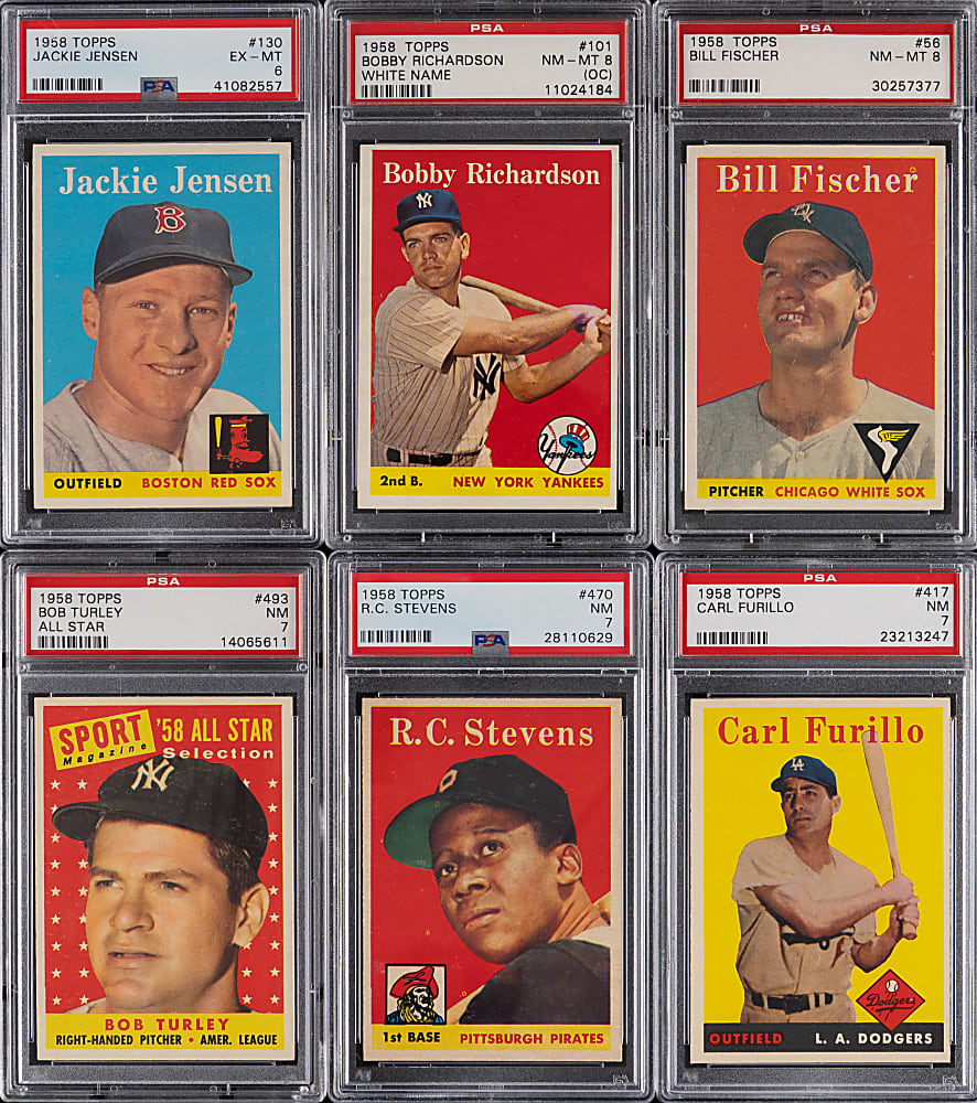 1958 Topps Complete Set (494) with (10) PSA EX 5 to NM-MT 8 Including Roberto Clemente & Willie Mays