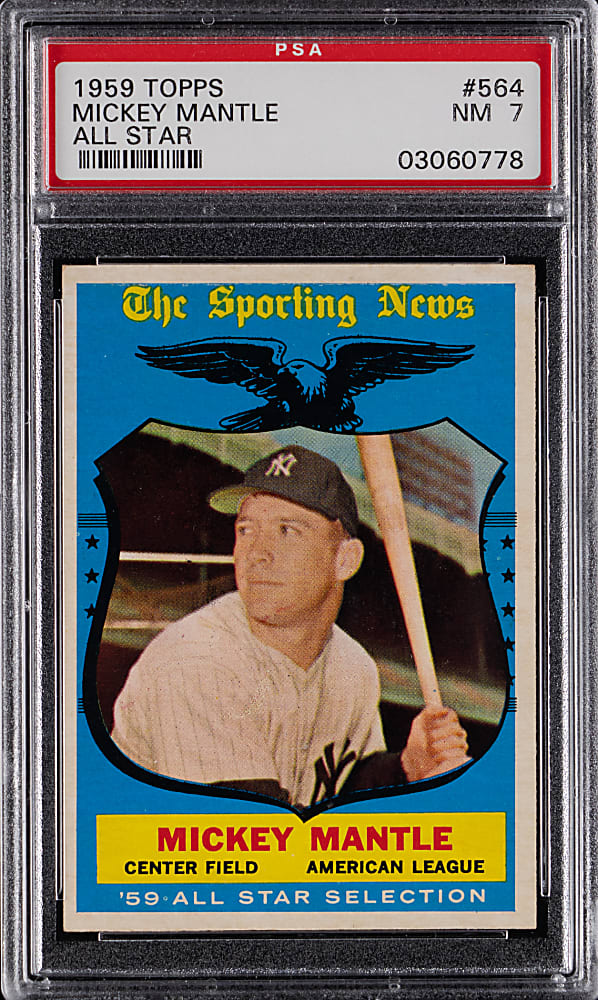 1959 Topps #564 Mickey Mantle All-Star PSA NM 7