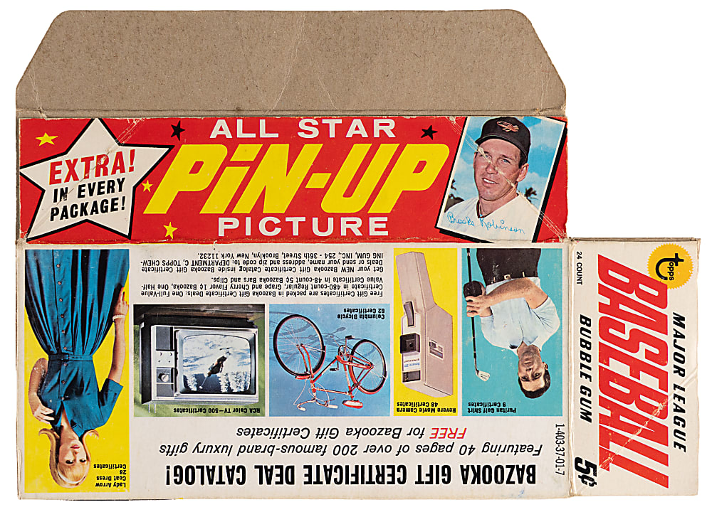 1967 Topps Pin-Ups Complete Set (32) Plus 1967 Topps Display Box