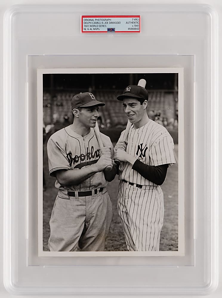 1941 Joe DiMaggio & Dolph Camilli World Series National & American League MVPs Type I Original Photograph - PSA Authentic
