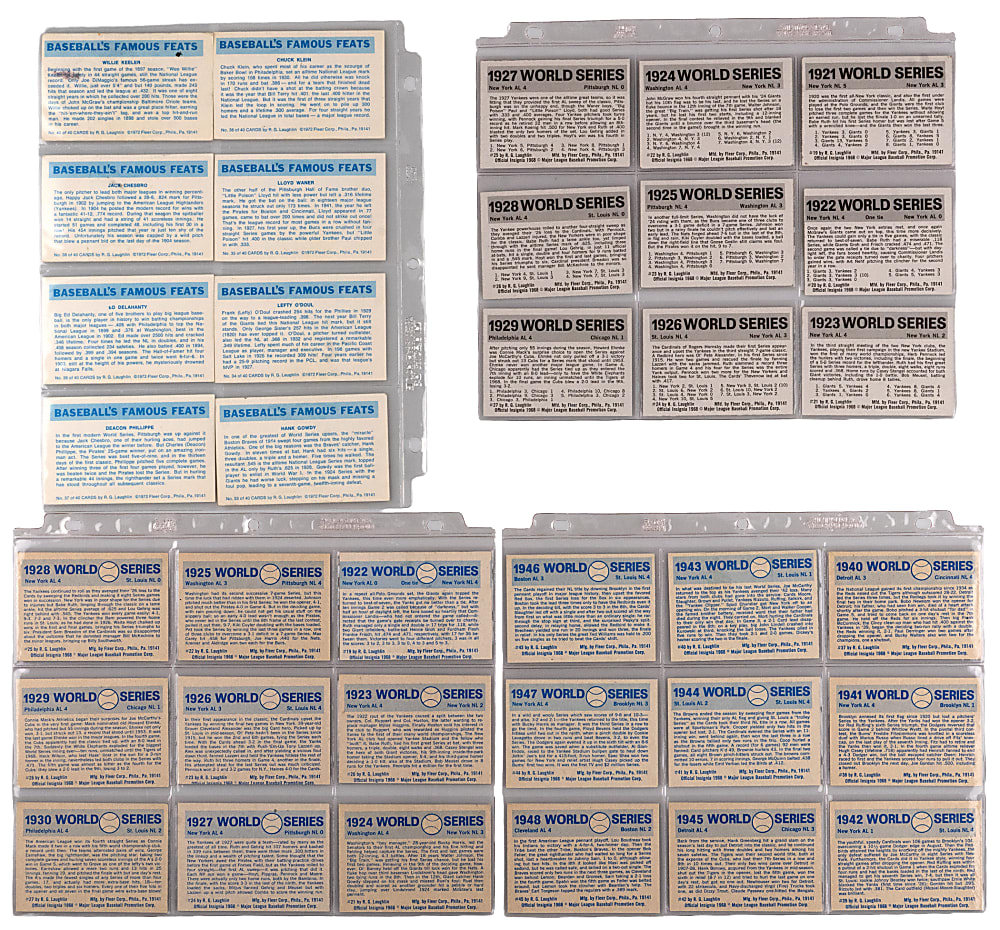 1970-1972 Fleer Complete/Near Set Trio