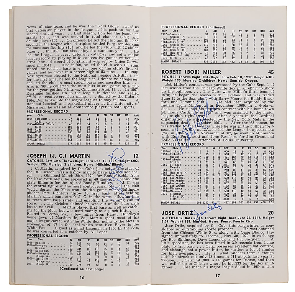 1971 Chicago Cubs Team-Signed Official Press Guide with (46) Signatures Including (5) Hall of Famers