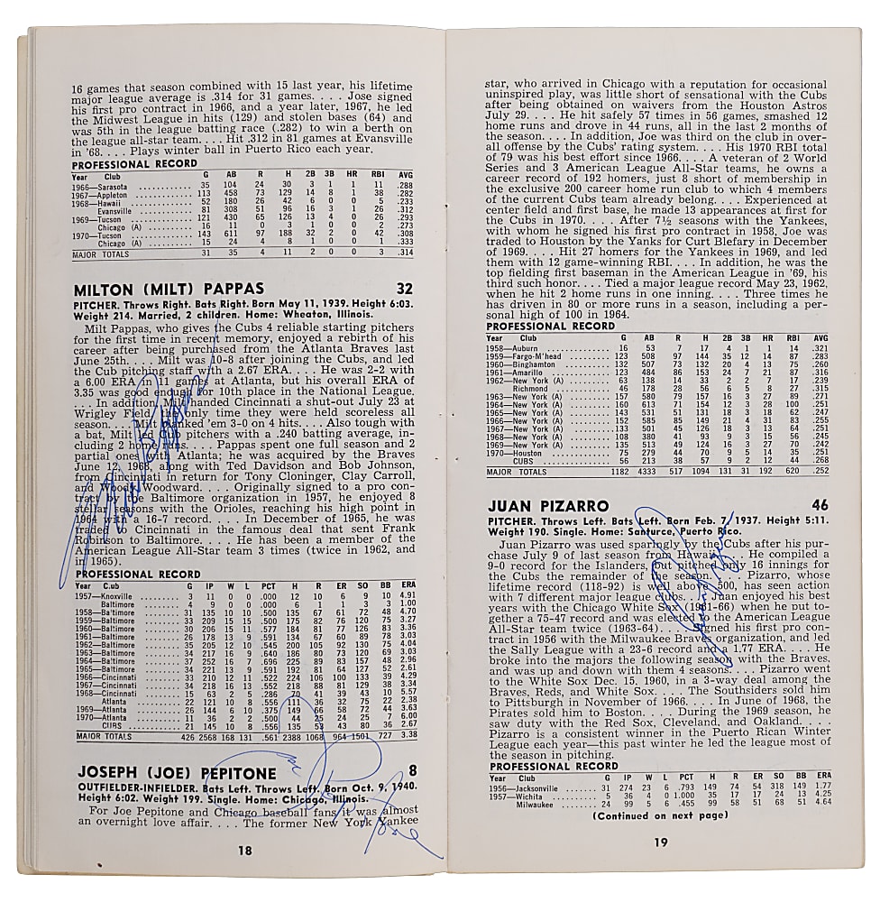 1971 Chicago Cubs Team-Signed Official Press Guide with (46) Signatures Including (5) Hall of Famers