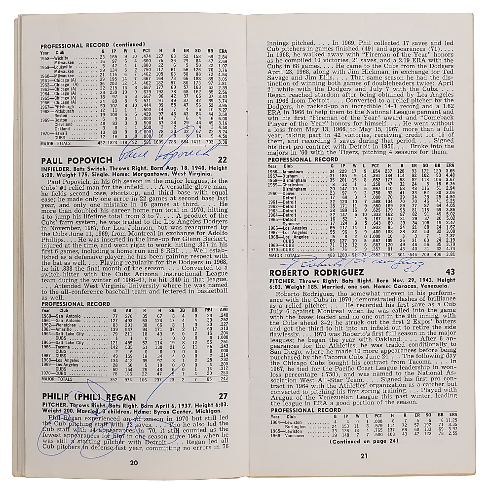 1971 Chicago Cubs Team-Signed Official Press Guide with (46) Signatures Including (5) Hall of Famers