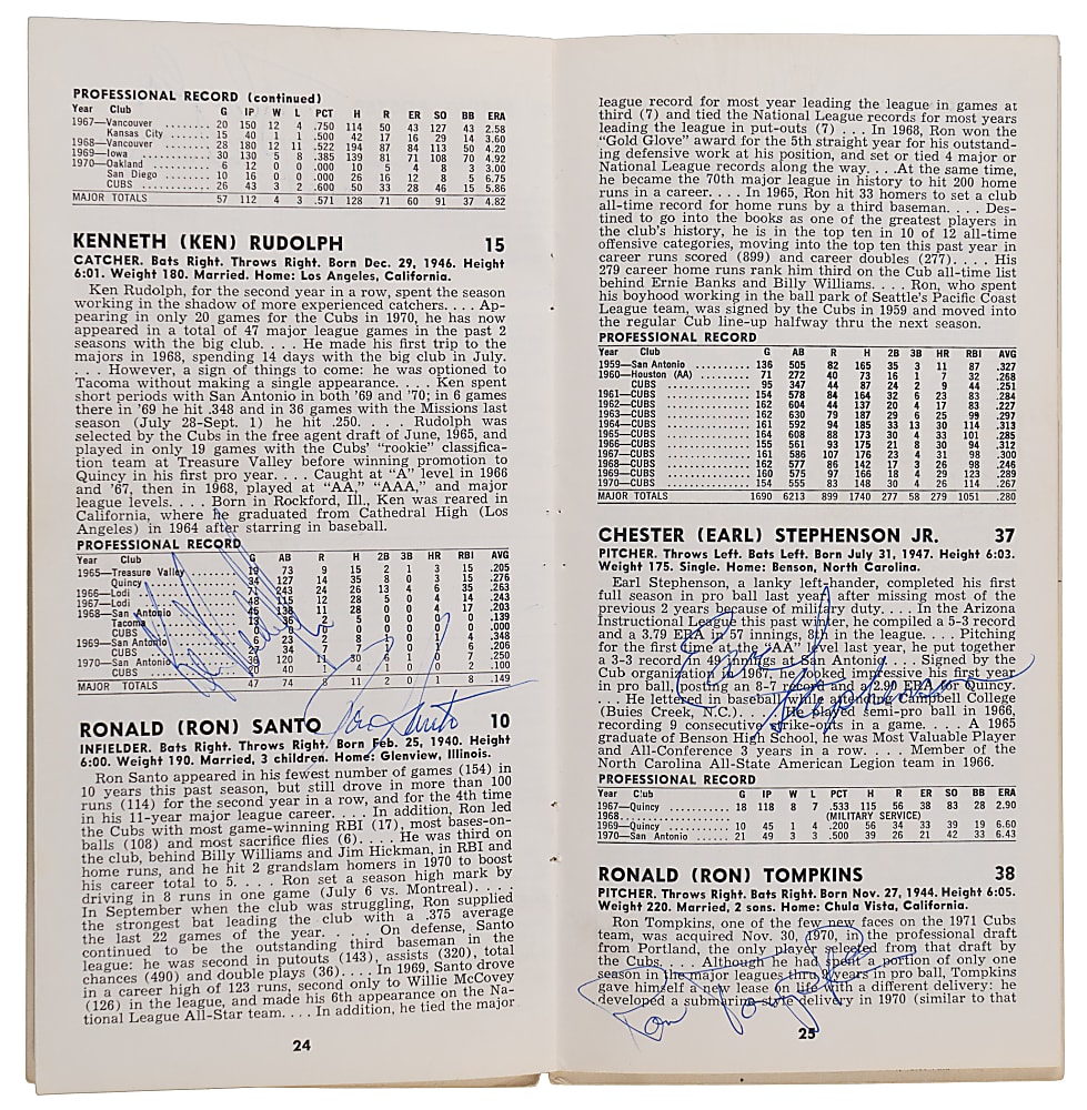 1971 Chicago Cubs Team-Signed Official Press Guide with (46) Signatures Including (5) Hall of Famers
