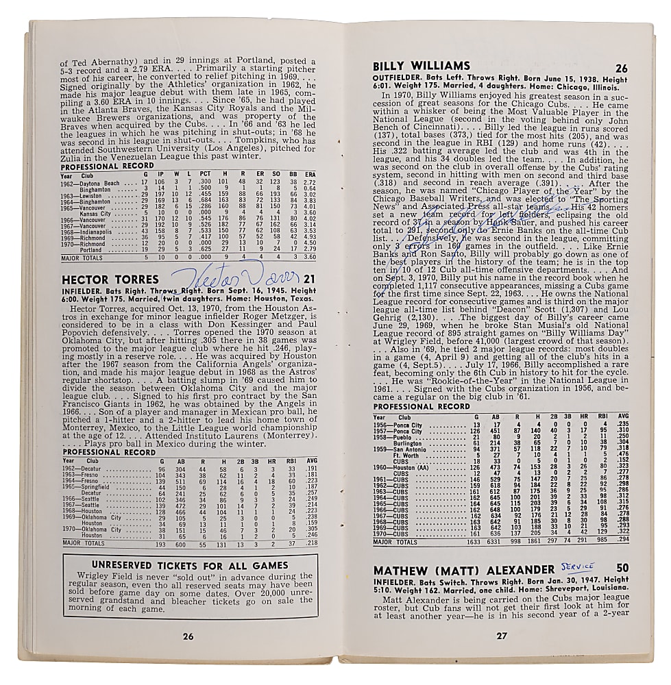 1971 Chicago Cubs Team-Signed Official Press Guide with (46) Signatures Including (5) Hall of Famers