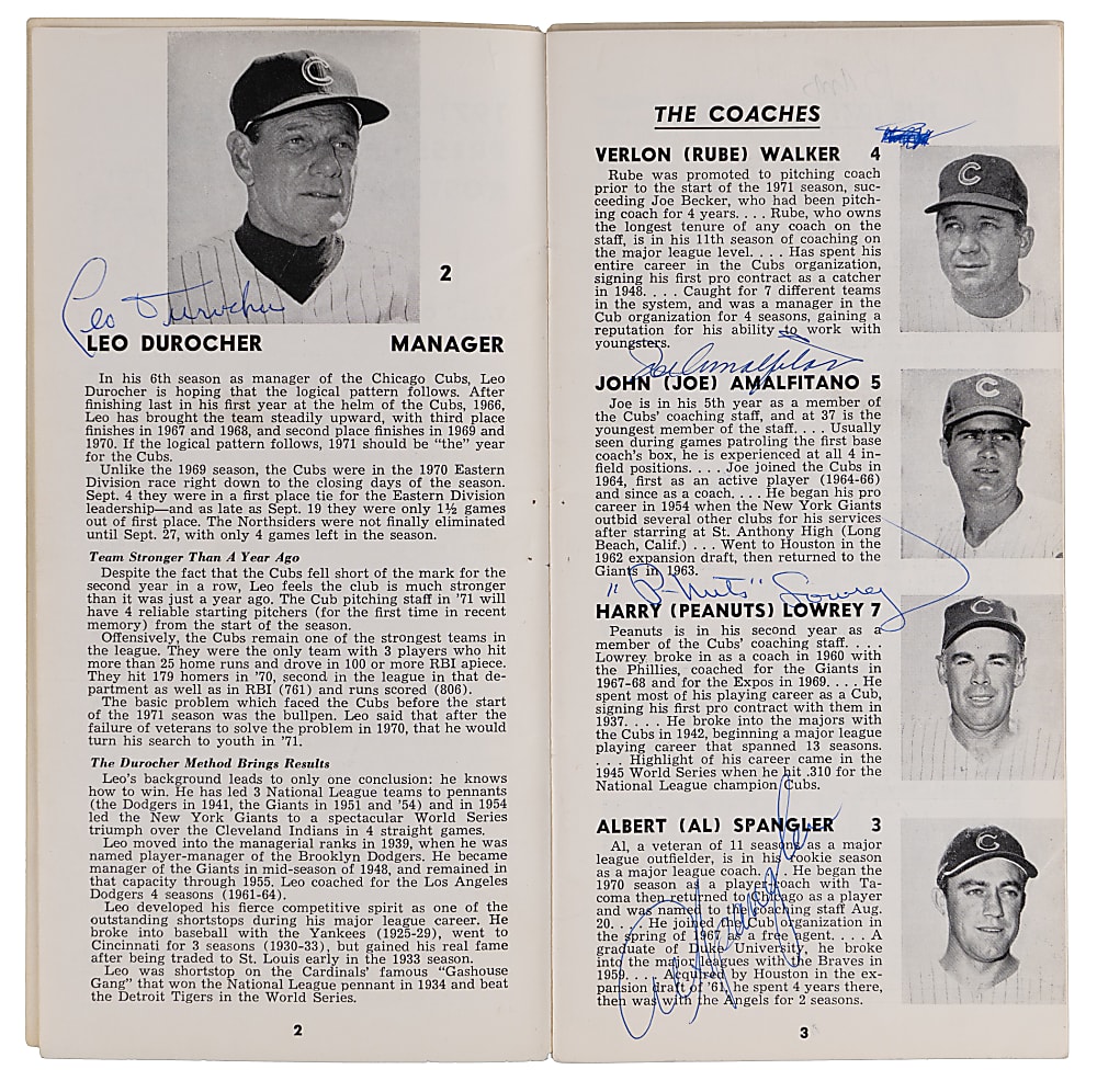 1971 Chicago Cubs Team-Signed Official Press Guide with (46) Signatures Including (5) Hall of Famers