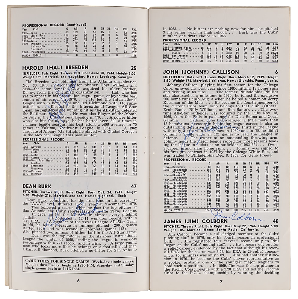 1971 Chicago Cubs Team-Signed Official Press Guide with (46) Signatures Including (5) Hall of Famers
