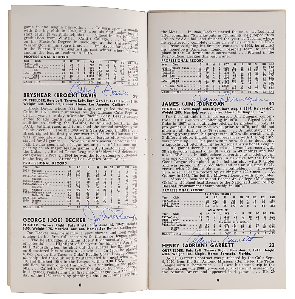 1971 Chicago Cubs Team-Signed Official Press Guide with (46) Signatures Including (5) Hall of Famers