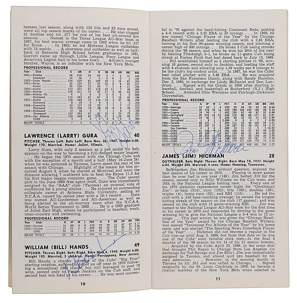 1971 Chicago Cubs Team-Signed Official Press Guide with (46) Signatures Including (5) Hall of Famers