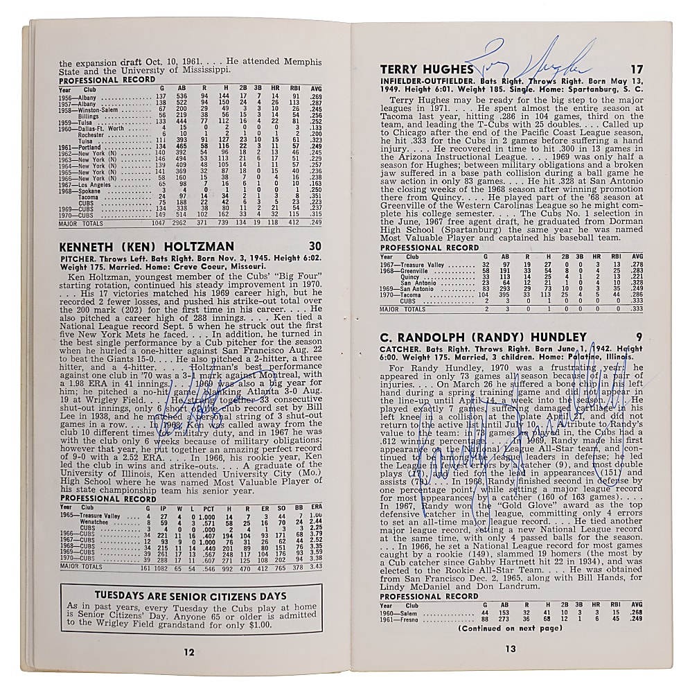 1971 Chicago Cubs Team-Signed Official Press Guide with (46) Signatures Including (5) Hall of Famers
