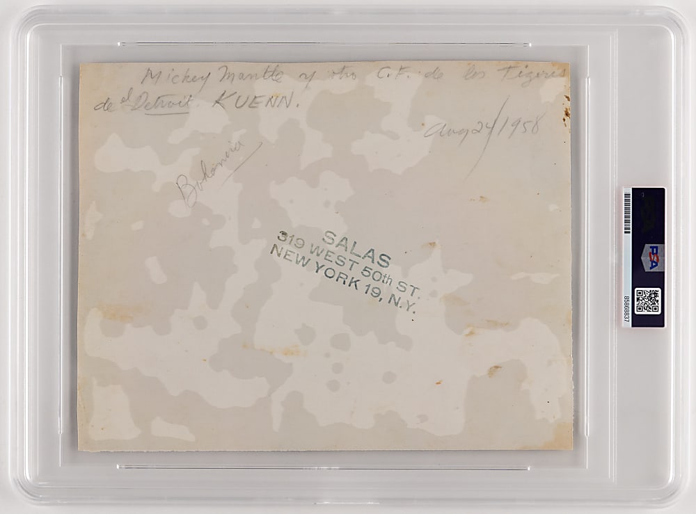 1958 Mickey Mantle & Harvey Kuenn Type I Original Photograph by Osvaldo Salas  - PSA Authentic
