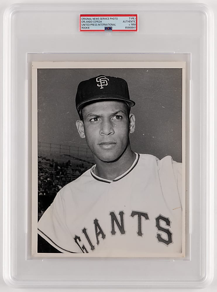 1958 Orlando Cepeda Rookie Era Type I Original News Service Photo - PSA Authentic