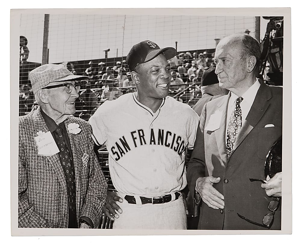 1960 Willie Mays & Ty Cobb Type I Original Sporting News Photograph - PSA Full LOA