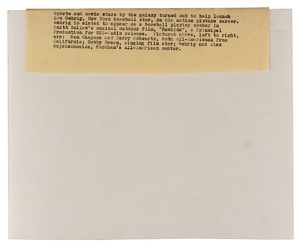 1938 Lou Gehrig Type I Original Photo - PSA Full LOA