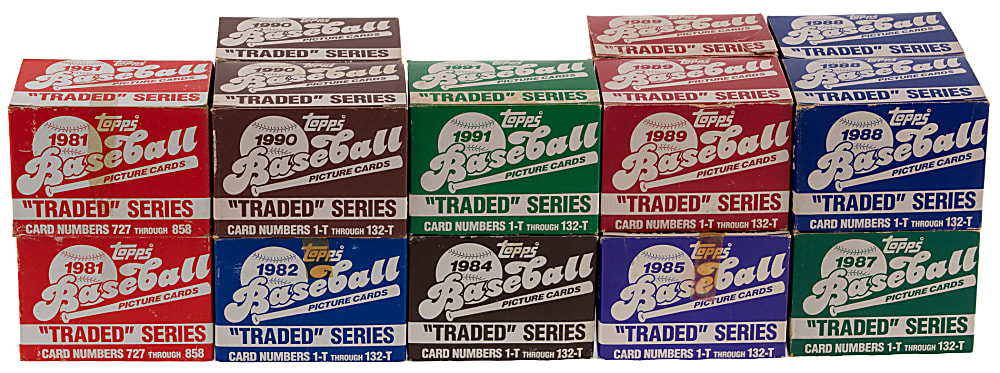 1981-1993 Small Complete Set Collection (50) with (2) 1982 Topps Traded