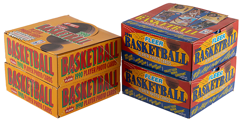 1990-1991 & 1991-1992 Fleer Basketball Unopened Cello Boxes (4)