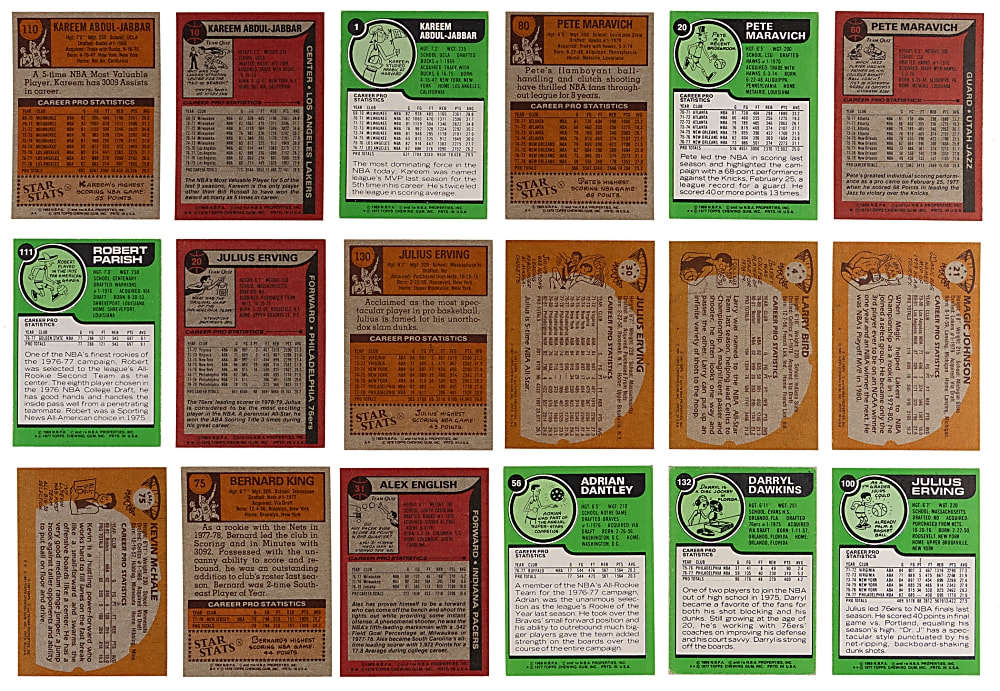 1977-1982 Topps Basketball Complete Sets (4)
