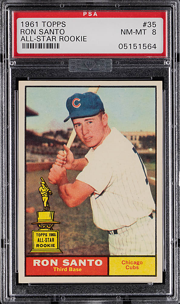 1961 Topps #35 Ron Santo All-Star Rookie PSA NM-MT 8 (MBA Silver Diamond)