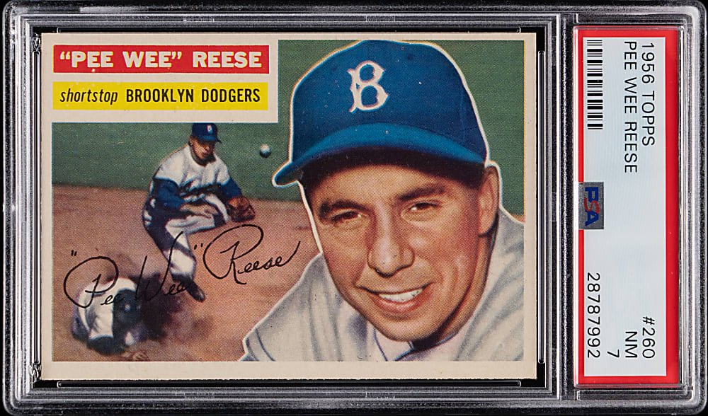 1956 Topps #260 Pee Wee Reese PSA NM 7