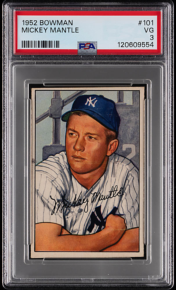 1952 Bowman #101 Mickey Mantle PSA VG 3