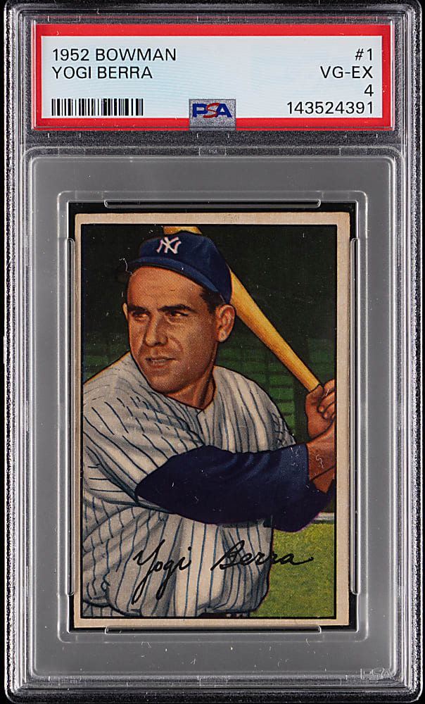 1952 Bowman #1 Yogi Berra PSA VG-EX 4