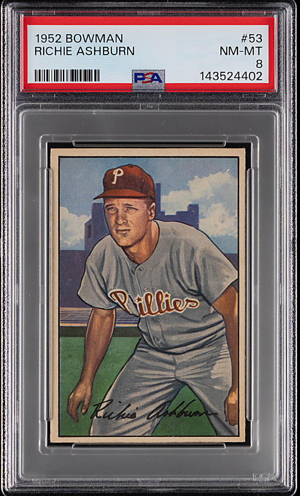 1952 Bowman #53 Richie Ashburn PSA NM-MT 8