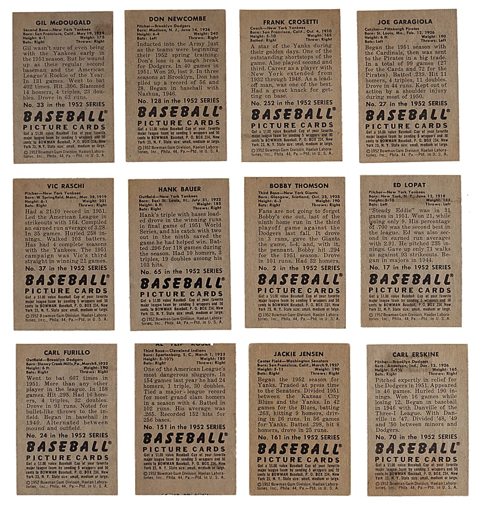 1952 Bowman Near Complete Set (222/252)